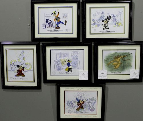 Six "The Magic of Disney Animation" Cells