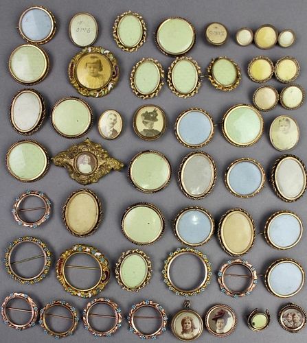 46 Victorian Lapel Picture Pin-Back Frames