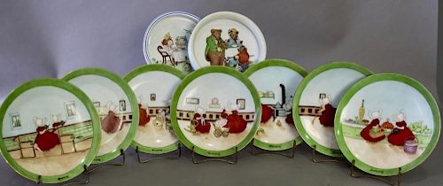 Sunbonnet Babies Weekday Plates (9) Pieces