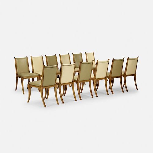 T.H. Robsjohn-Gibbings, dining chairs model no. 105, set of twelve