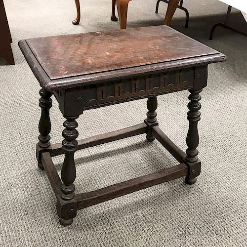 William and Mary-style Carved Oak Joint Stool