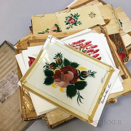 Large Group of 20th Century Floral Patterns and Stencils