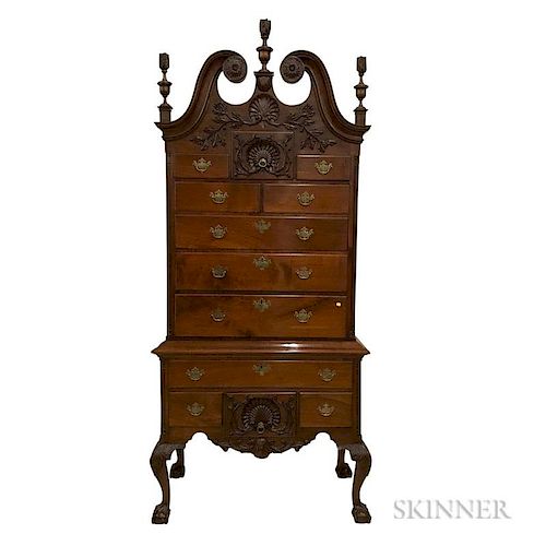 Bench-made Philadelphia Chippendale-style Carved Mahogany High Chest