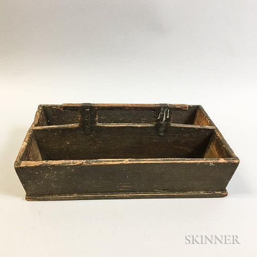 Brown-painted Pine Cutlery Tray