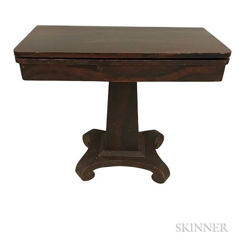 Empire Grain-painted Pine Swivel-top Card Table