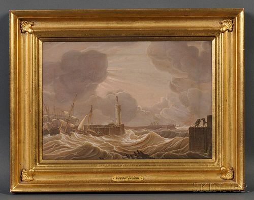 Attributed to Robert Salmon (Britain and Massachusetts, 1775-after 1845)  Shipping off Whitehaven