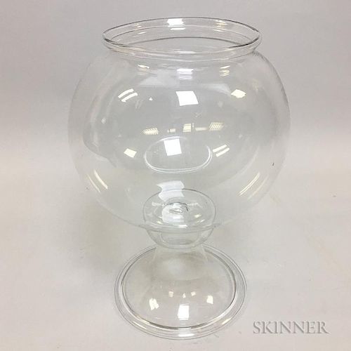 Colorless Blown Glass Fishbowl