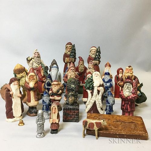 Group of Vintage Ceramic and Pottery Christmas Items.  Estimate $50-75