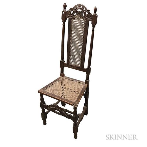 William and Mary Carved and Caned Beech Side Chair