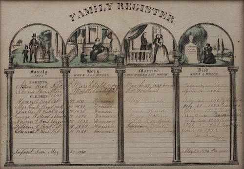 19th c Massachusetts Family Register