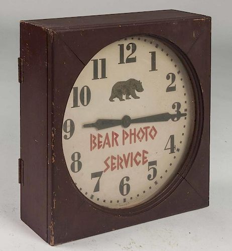 Bear Photo Service Clock