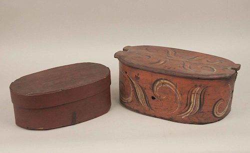 Two Painted Wood Boxes