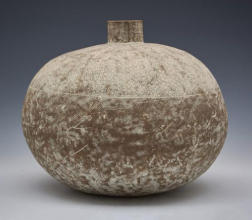 Claude Conover large stoneware vase, "Milpa", 14"t