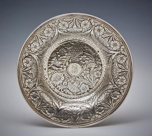 Shreve & Co. sterling silver repousse floral bowl