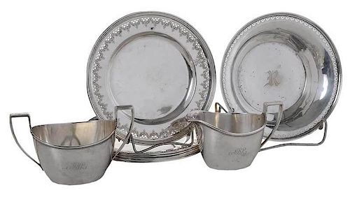 Nine Sterling Table Items, Tiffany