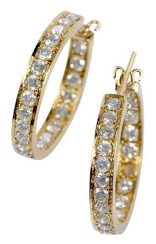 18kt. Diamond Hoop Earrings & Loose Diamonds