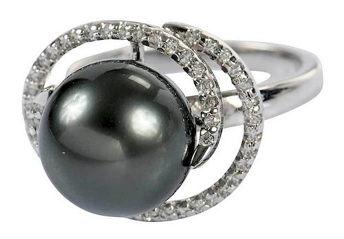 14kt. Pearl & Diamond Ring