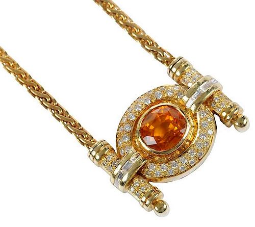 18kt. Sapphire & Diamond Necklace
