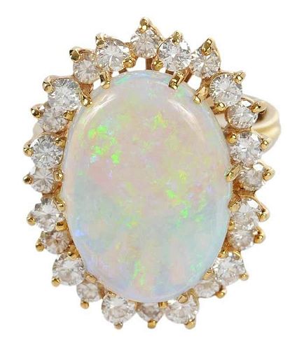 18kt. Opal & Diamond Ring