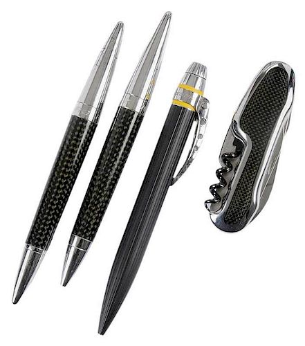 Four Jorg Hysek Pens & Knife