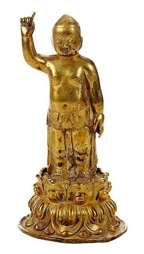 Gilt Bronze Baby Buddha Figure