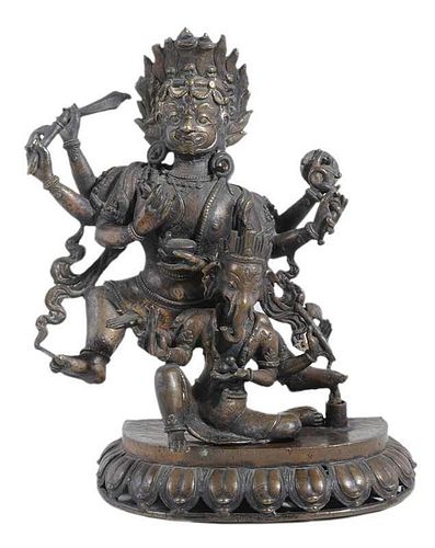 Bronze Yamantaka and Ganesh Figure