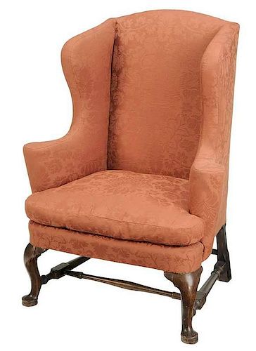 New England Queen Anne Walnut Easy Chair