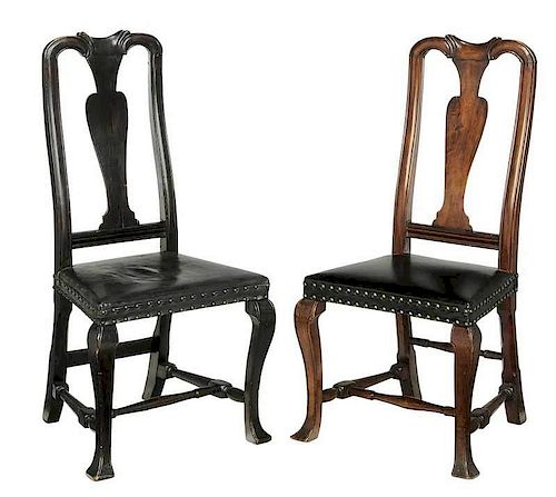 Assembled Pair American Queen Anne Side Chairs