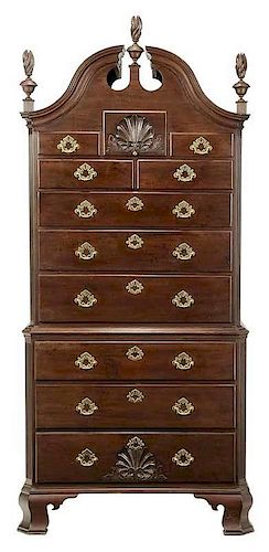 American Chippendale Chest on Chest