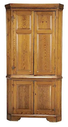 Southern Chippendale Yellow Pine Corner Cupboard