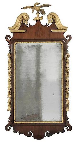 Chippendale Mahogany and Parcel Gilt Mirror