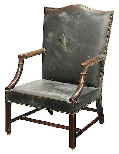 Chippendale Mahogany Library Chair