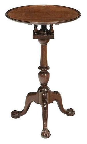 Chippendale Style Carved Mahogany Candle Stand