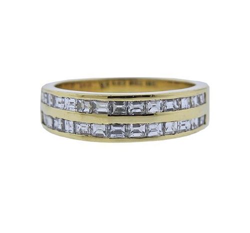 18k Gold Diamond Wedding Half Band Ring