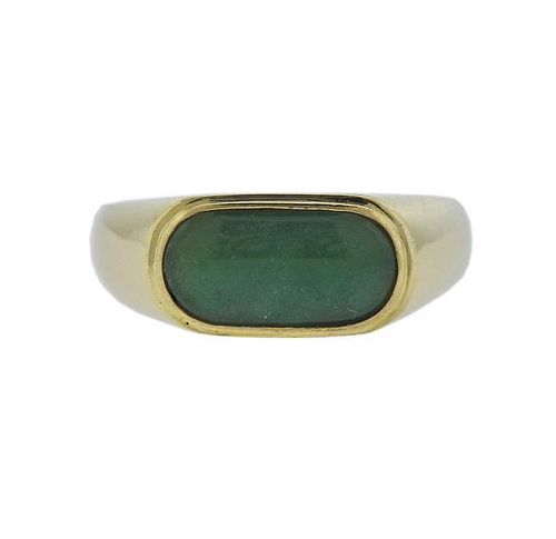 18K Gold Jade Ring