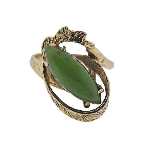 14k Gold Jade Ring