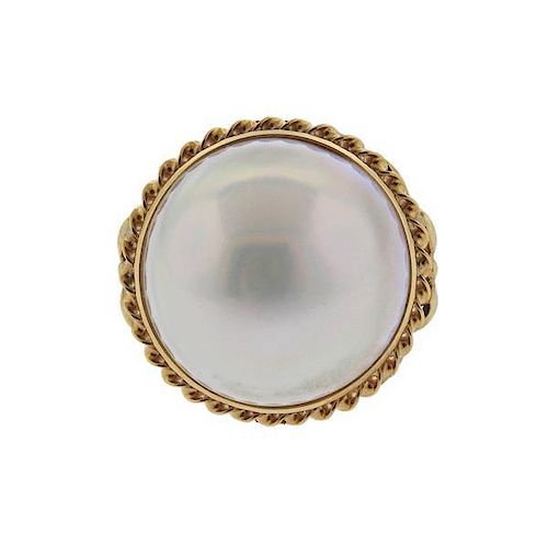 18k Gold Mabe Pearl Ring