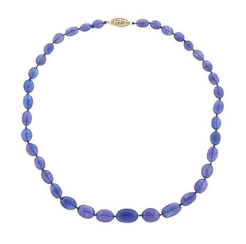 170Ctw Tanzanite 14K Gold Necklace
