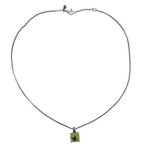 David Yurman Chatelaine Citrine Silver Necklace