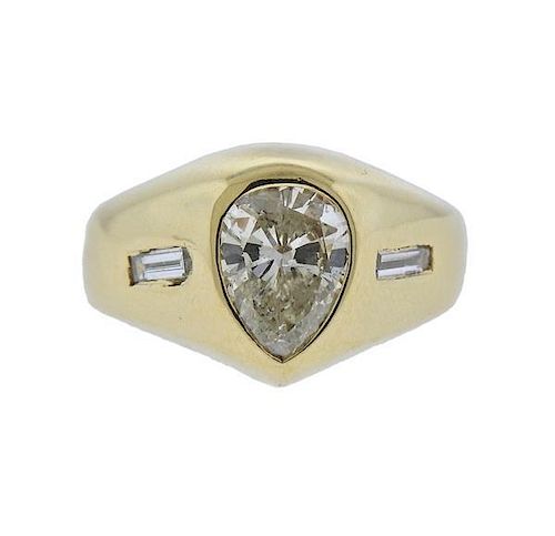 18k Gold 1.20ct Pear Diamond Engagement Ring