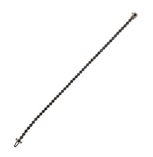 14k Gold Sapphire Line Bracelet