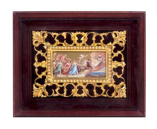 * A Continental Plaque, after Guido Reni Height 2 1/4 x width 4 3/4 inches.