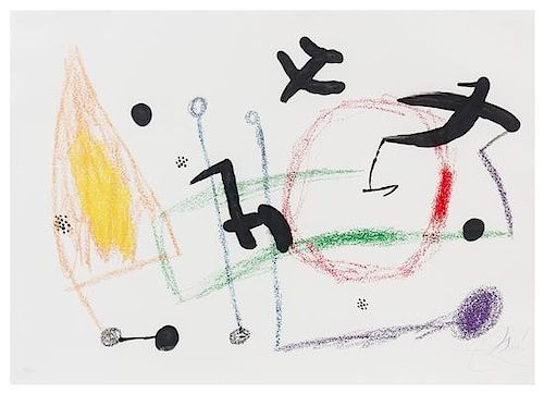 * Joan Miro, (Spanish, 1893-1983), Untitled (from Maravillas con Variaciones Acr-sticas en El Jard-n de Mir-),