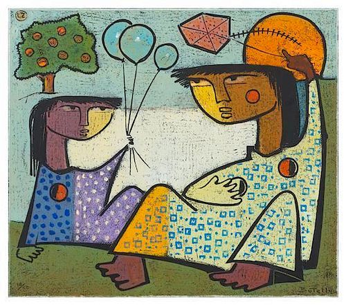 * Angel Botello, (Puerto Rican, 1913-1986), Untitled
