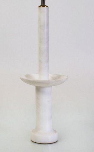 MODERN WHITE MARBLE CANDLESTICK TABLE LAMP