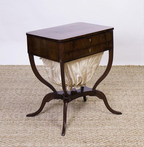 GEORGE III STYLE MAHOGANY SEWING TABLE