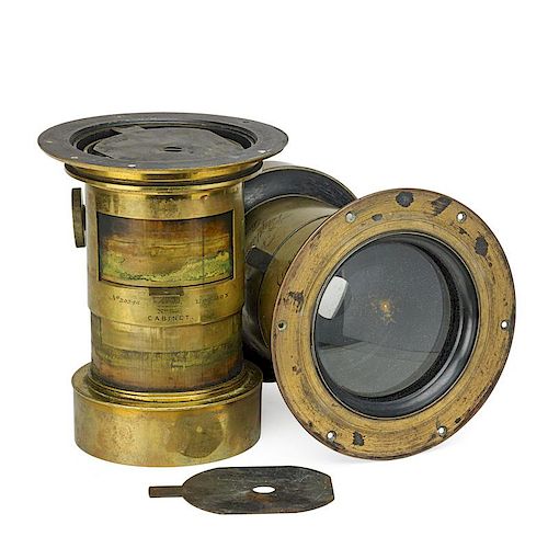 TWO EARLY PORTRAIT PETZVAL CAMERA LENSES