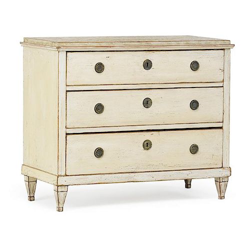 SWEDISH NEOCLASSICAL PAINTED CHEST OF DRAWERS