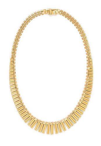 An 18 Karat Yellow Gold Fringe Necklace, Cerutti & Fare, Italian, 21.70 dwts.