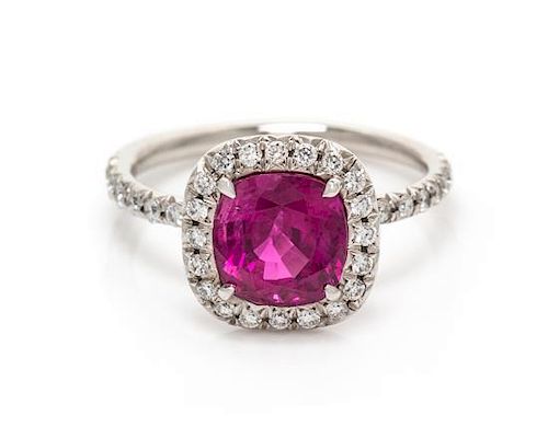 A Platinum, Ruby and Diamond Ring, 3.30 dwts.